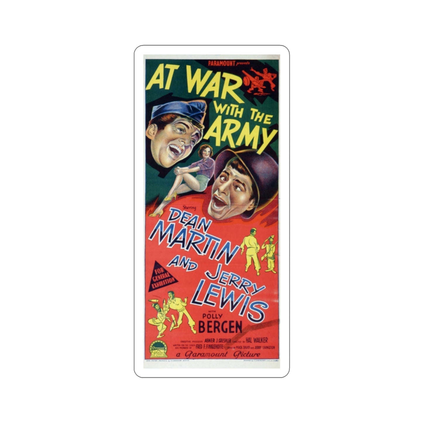 At War with the Army 1950 Movie Poster STICKER Vinyl Die-Cut Decal-2 Inch-The Sticker Space