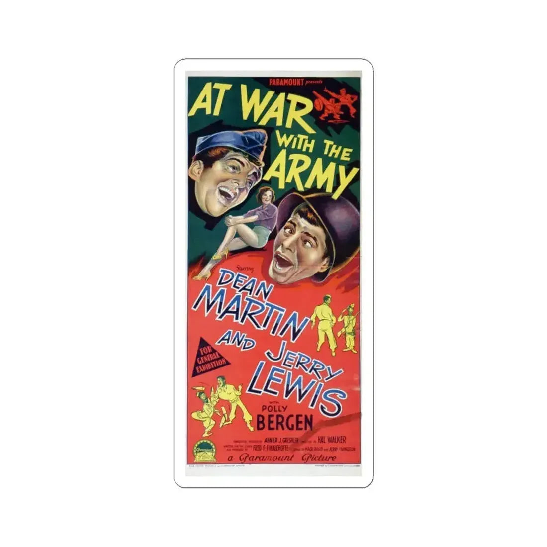 At War with the Army 1950 Movie Poster - STICKER Vinyl Kiss-Cut Decal 6 Inch White - The Sticker Space