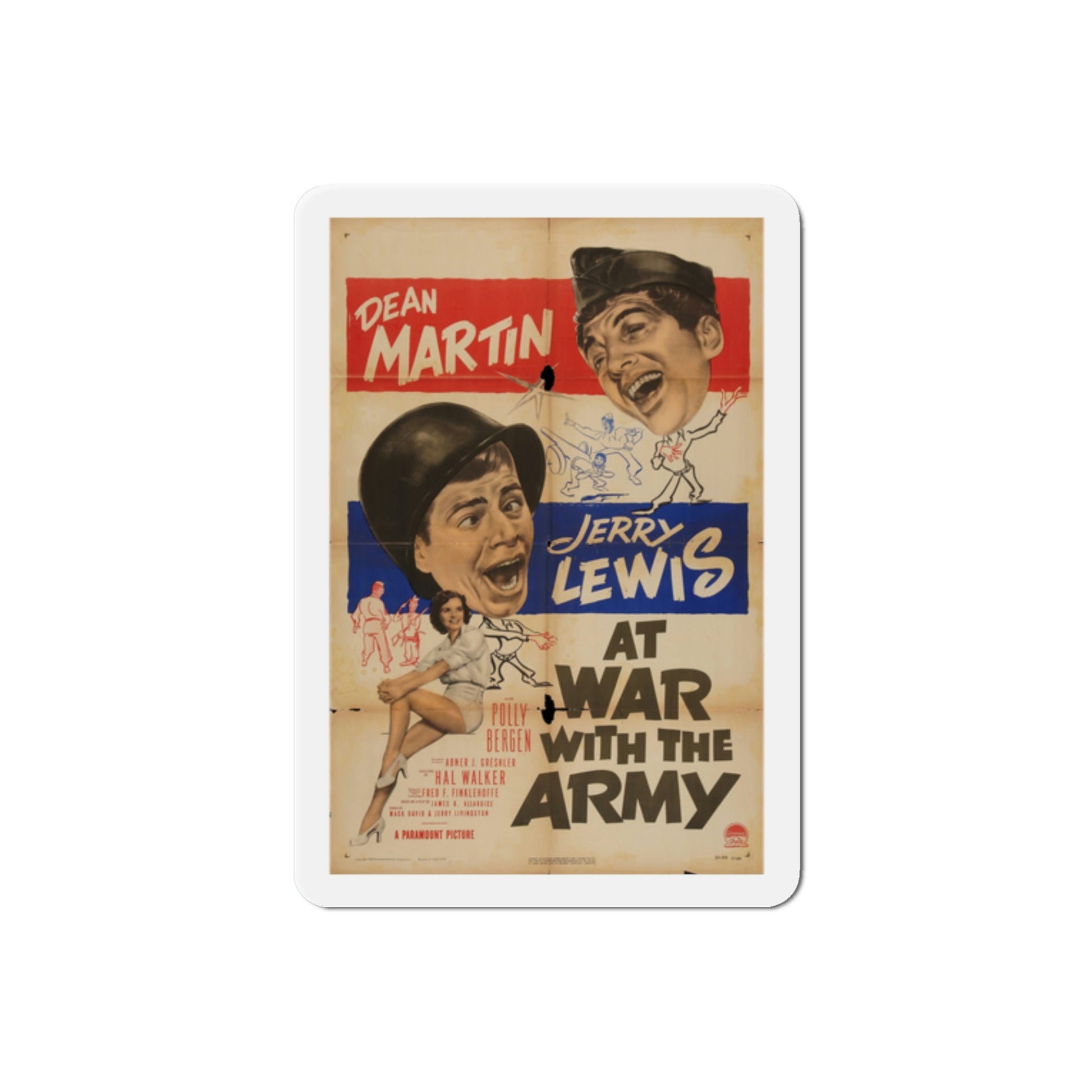 At War with the Army 1950 v2 Movie Poster Die-Cut Magnet-2 Inch-The Sticker Space