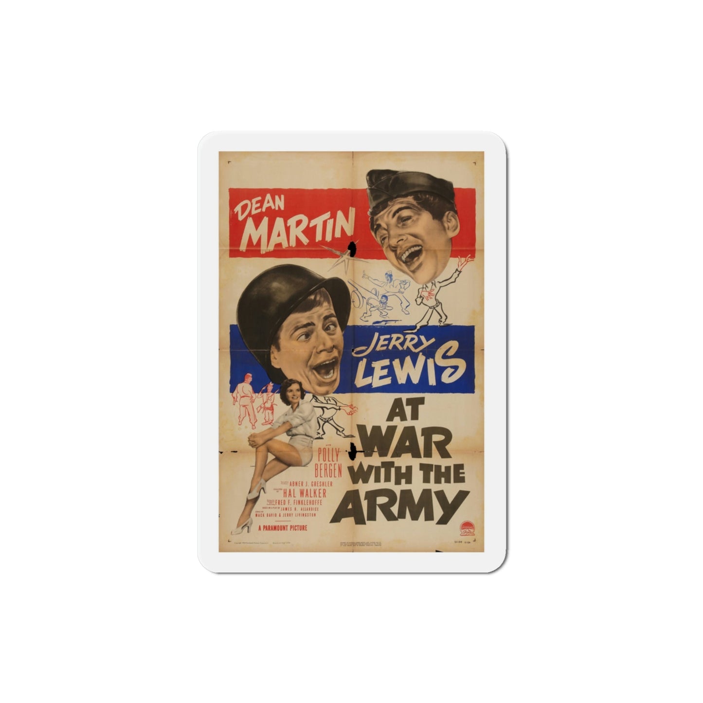 At War with the Army 1950 v2 Movie Poster Die-Cut Magnet-3 Inch-The Sticker Space