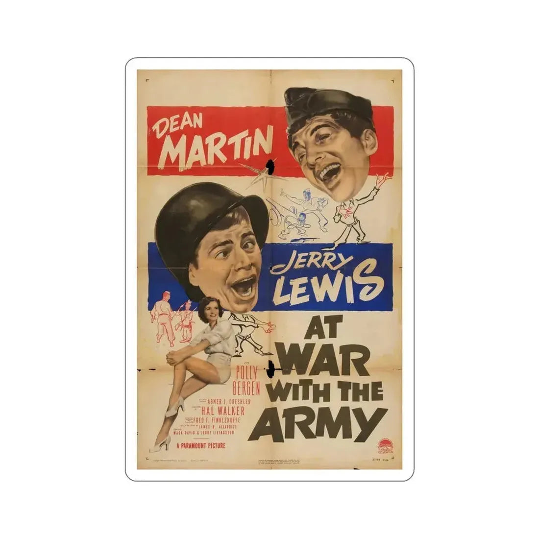 At War with the Army 1950 v2 Movie Poster STICKER Vinyl Die-Cut Decal 6 Inch - The Sticker Space