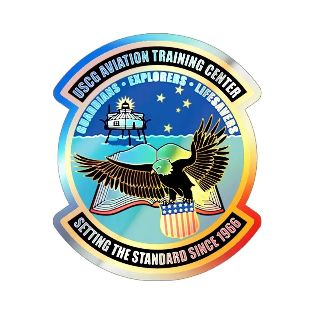 ATC Mobile AL Aviation Training Center (U.S. Coast Guard) Holographic STICKER Die-Cut Vinyl Decal 3 Inch Holographic - The Sticker Space
