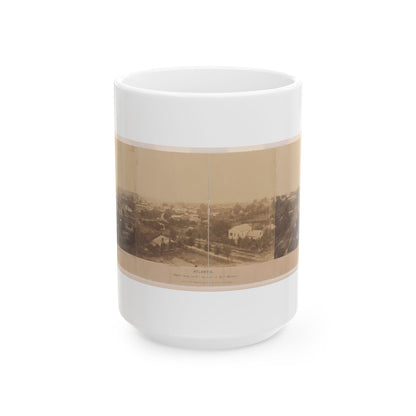 Atlanta, Before Being Burnt  By Order Of Gen'l. Sherman, From The Cupola Of The Female Seminary (U.S. Civil War) White Coffee Mug