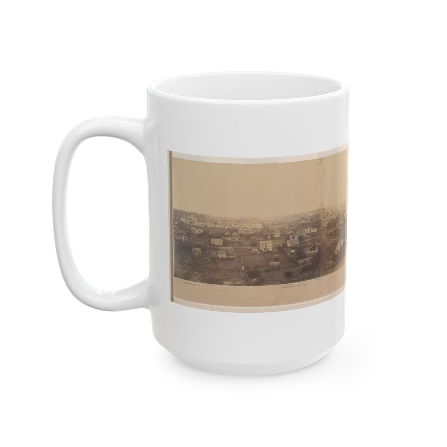 Atlanta, Before Being Burnt  By Order Of Gen'l. Sherman, From The Cupola Of The Female Seminary (U.S. Civil War) White Coffee Mug