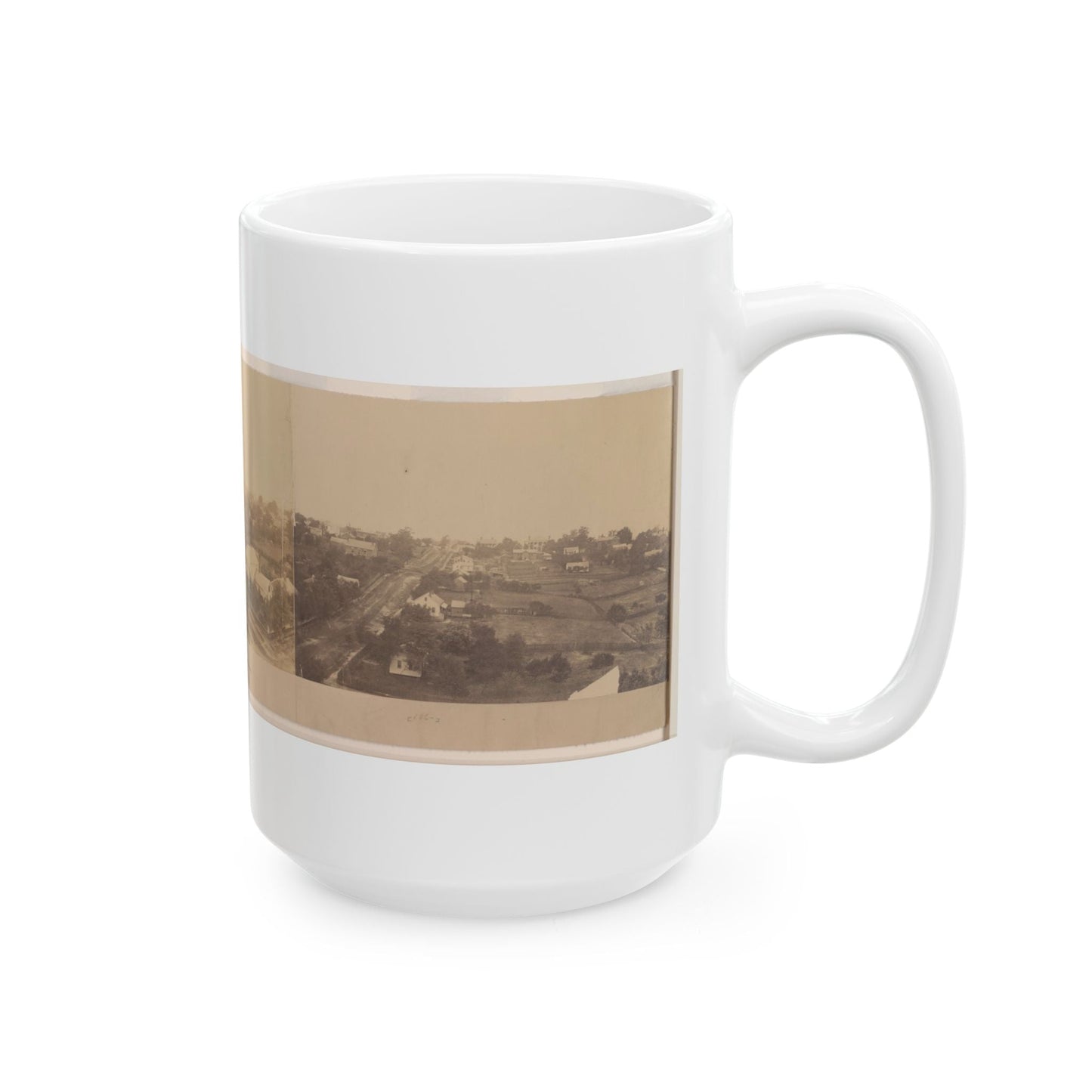 Atlanta, Before Being Burnt  By Order Of Gen'l. Sherman, From The Cupola Of The Female Seminary (U.S. Civil War) White Coffee Mug