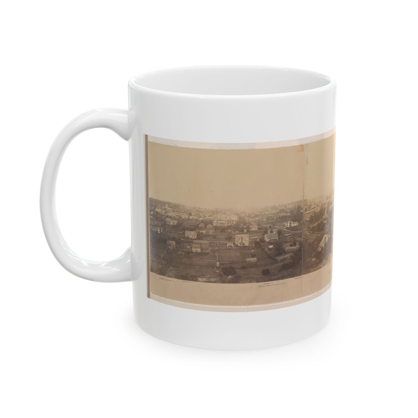 Atlanta, Before Being Burnt  By Order Of Gen'l. Sherman, From The Cupola Of The Female Seminary (U.S. Civil War) White Coffee Mug