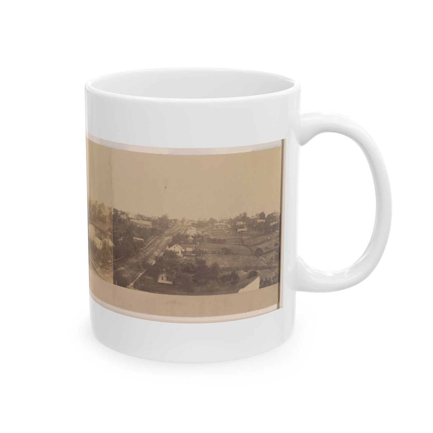 Atlanta, Before Being Burnt  By Order Of Gen'l. Sherman, From The Cupola Of The Female Seminary (U.S. Civil War) White Coffee Mug