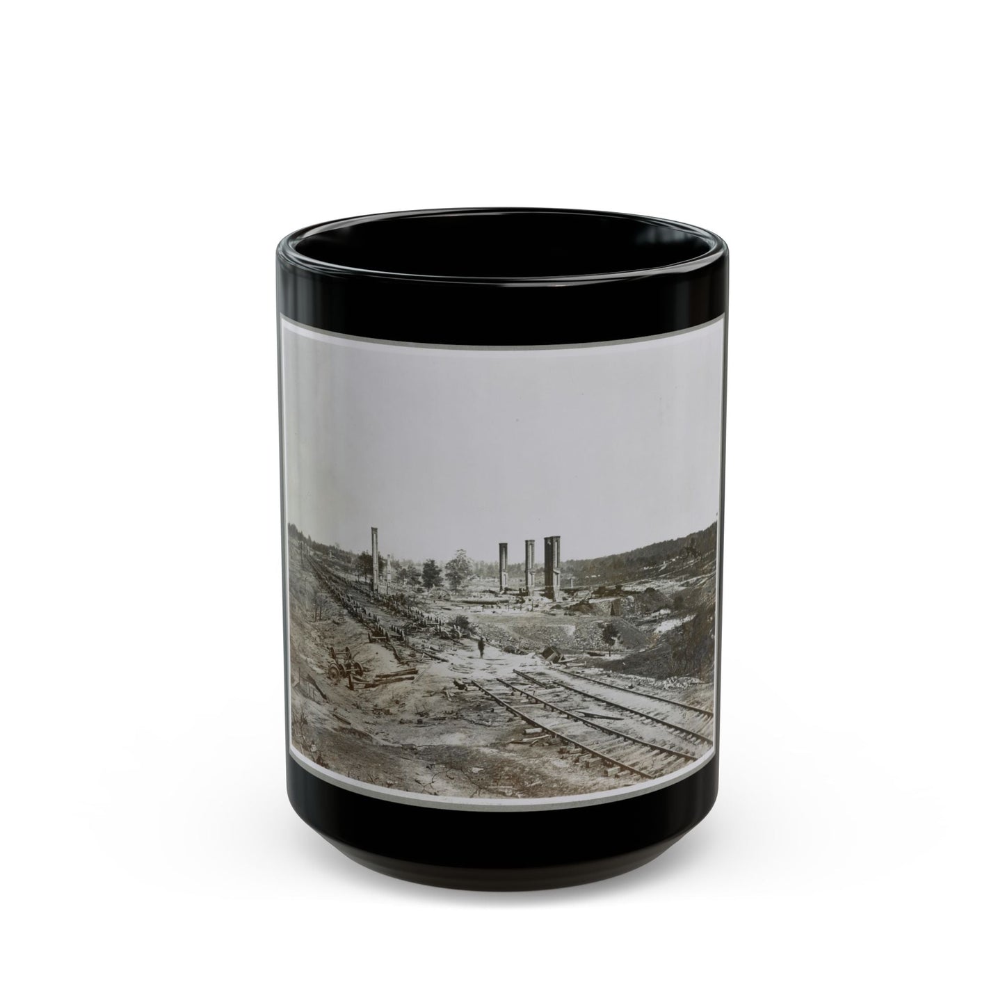 Atlanta, Ga, 1864. Destruction Of Hood's Ordnance Train, Georgia Central Railroad (U.S. Civil War) Black Coffee Mug