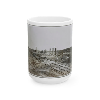 Atlanta, Ga, 1864. Destruction Of Hood's Ordnance Train, Georgia Central Railroad (U.S. Civil War) White Coffee Mug