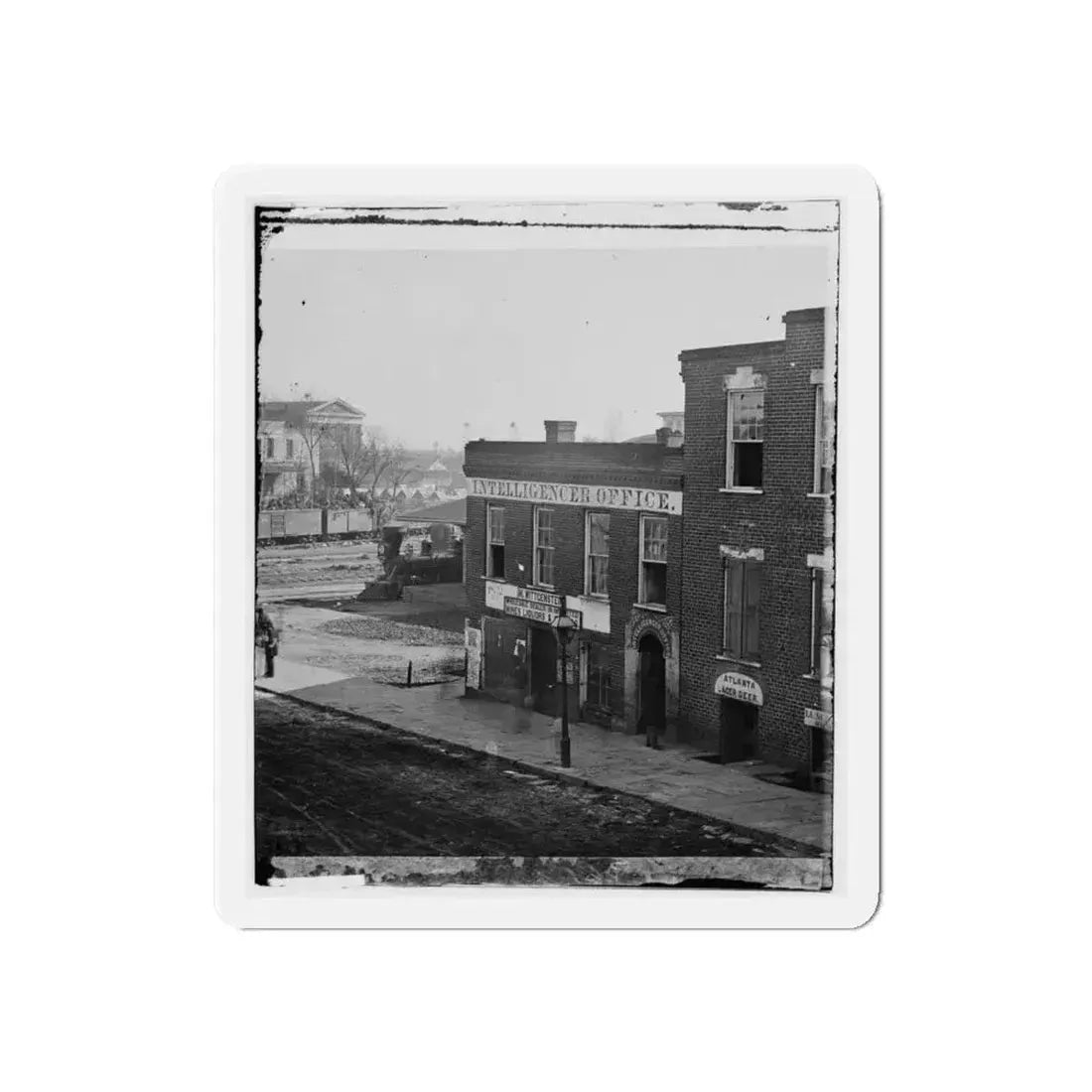 Atlanta, Ga. Atlanta Intelligencer Office By The Railroad Depot (U.S. Civil War) Refrigerator Magnet - The Sticker Space
