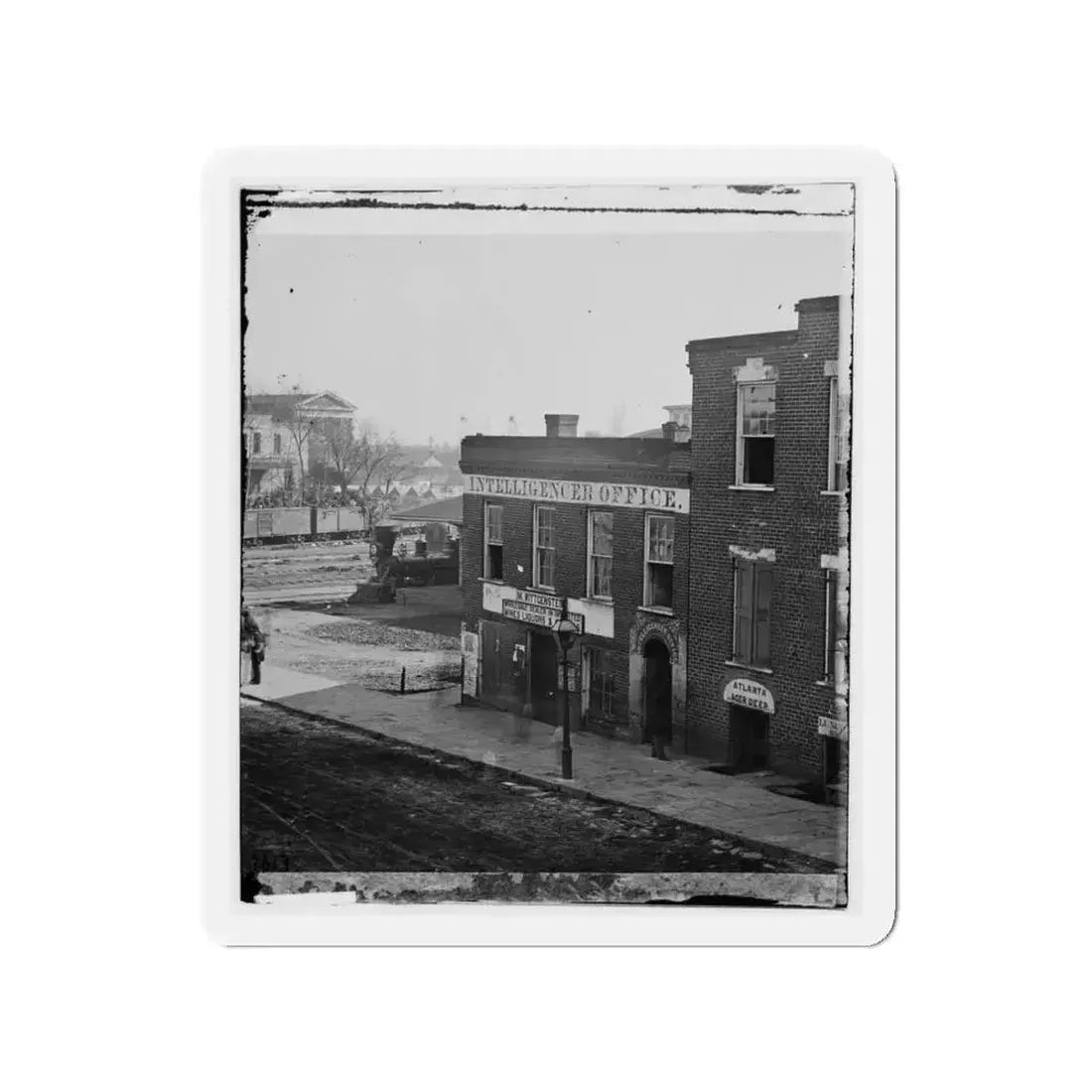 Atlanta, Ga. Atlanta Intelligencer Office By The Railroad Depot (U.S. Civil War) Refrigerator Magnet - The Sticker Space