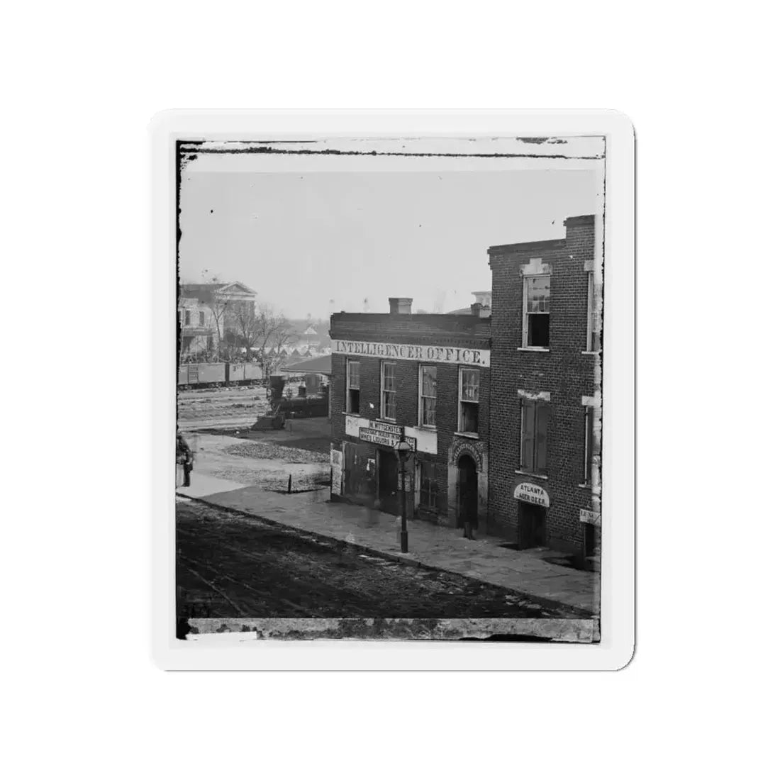 Atlanta, Ga. Atlanta Intelligencer Office By The Railroad Depot (U.S. Civil War) Refrigerator Magnet - The Sticker Space