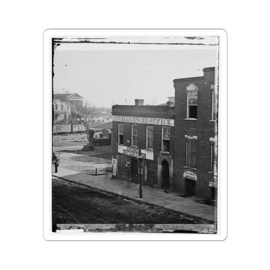 Atlanta, Ga. Atlanta Intelligencer Office by the Railroad Depot (U.S. Civil War) STICKER Vinyl Kiss-Cut Decal 2 Inch White - The Sticker Space