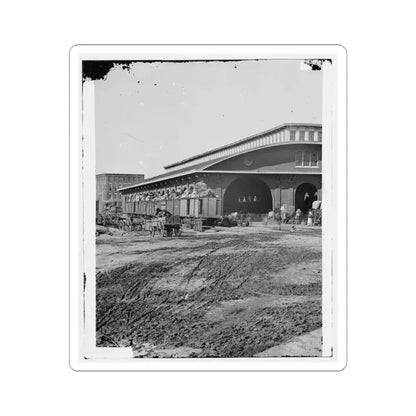 Atlanta, Ga. Boxcars With Refugees at Railroad Depot (U.S. Civil War) STICKER Vinyl Kiss-Cut Decal 4 Inch White - The Sticker Space