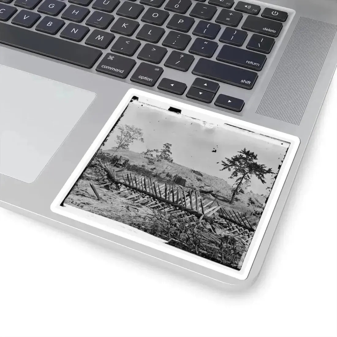 Atlanta, Ga. Chevaux-De-Frise on Marietta Street; Photographic Wagons and Darkroom Beyond (U.S. Civil War) STICKER Vinyl Kiss-Cut Decal - The Sticker Space