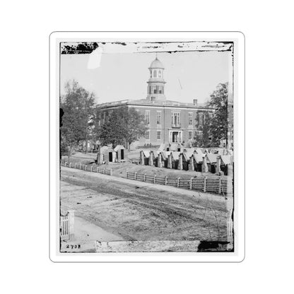 Atlanta, Ga. City Hall; Camp of 2D Massachusetts Infantry on the Grounds (U.S. Civil War) STICKER Vinyl Kiss-Cut Decal 6 Inch White - The Sticker Space