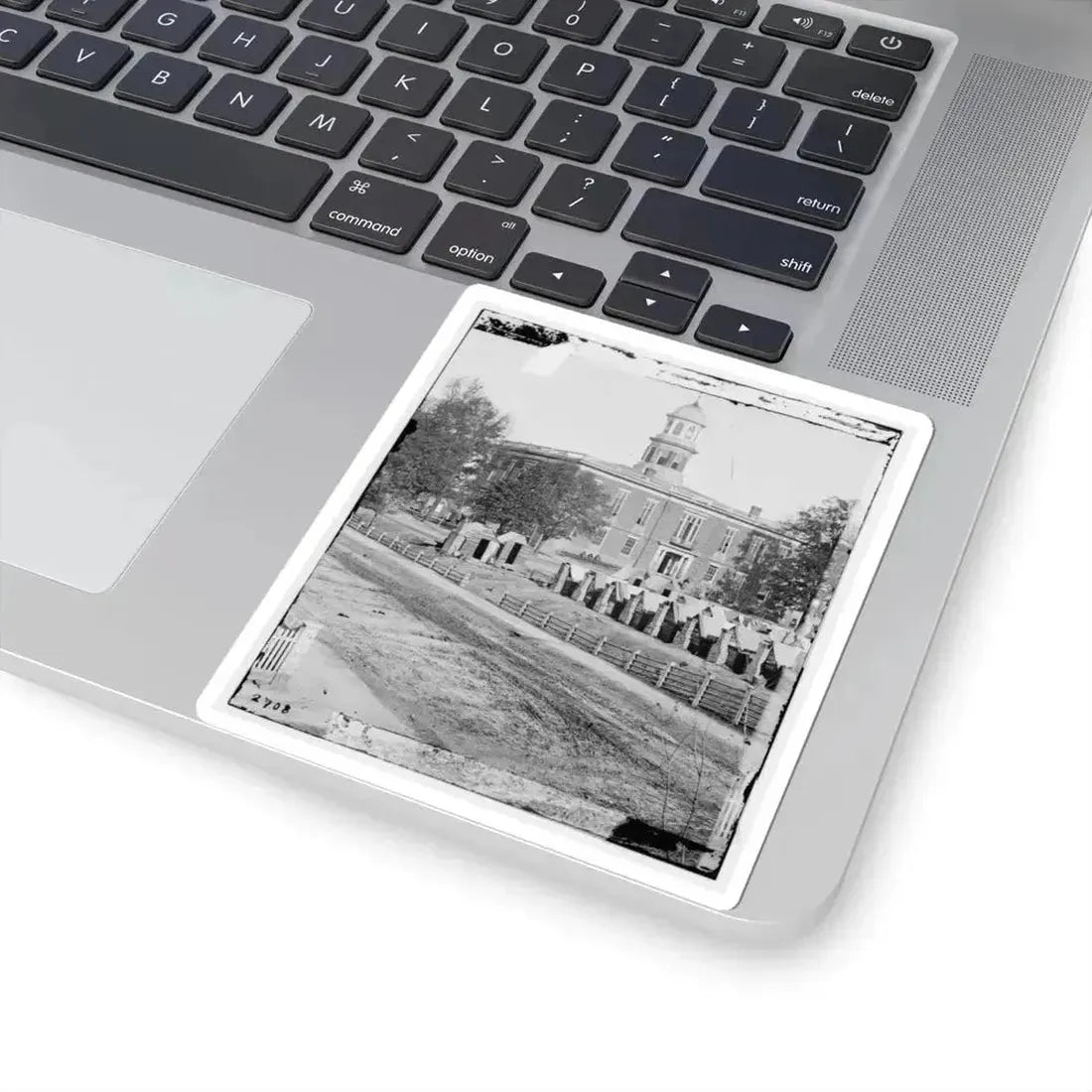 Atlanta, Ga. City Hall; Camp of 2D Massachusetts Infantry on the Grounds (U.S. Civil War) STICKER Vinyl Kiss-Cut Decal - The Sticker Space