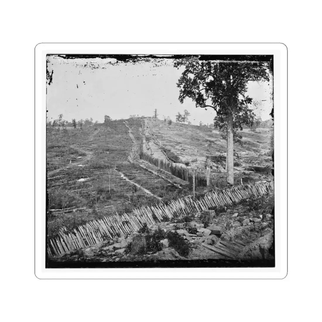 Atlanta, Ga. Confederate Palisades, on North Side of City (U.S. Civil War) STICKER Vinyl Kiss-Cut Decal 4 Inch White - The Sticker Space