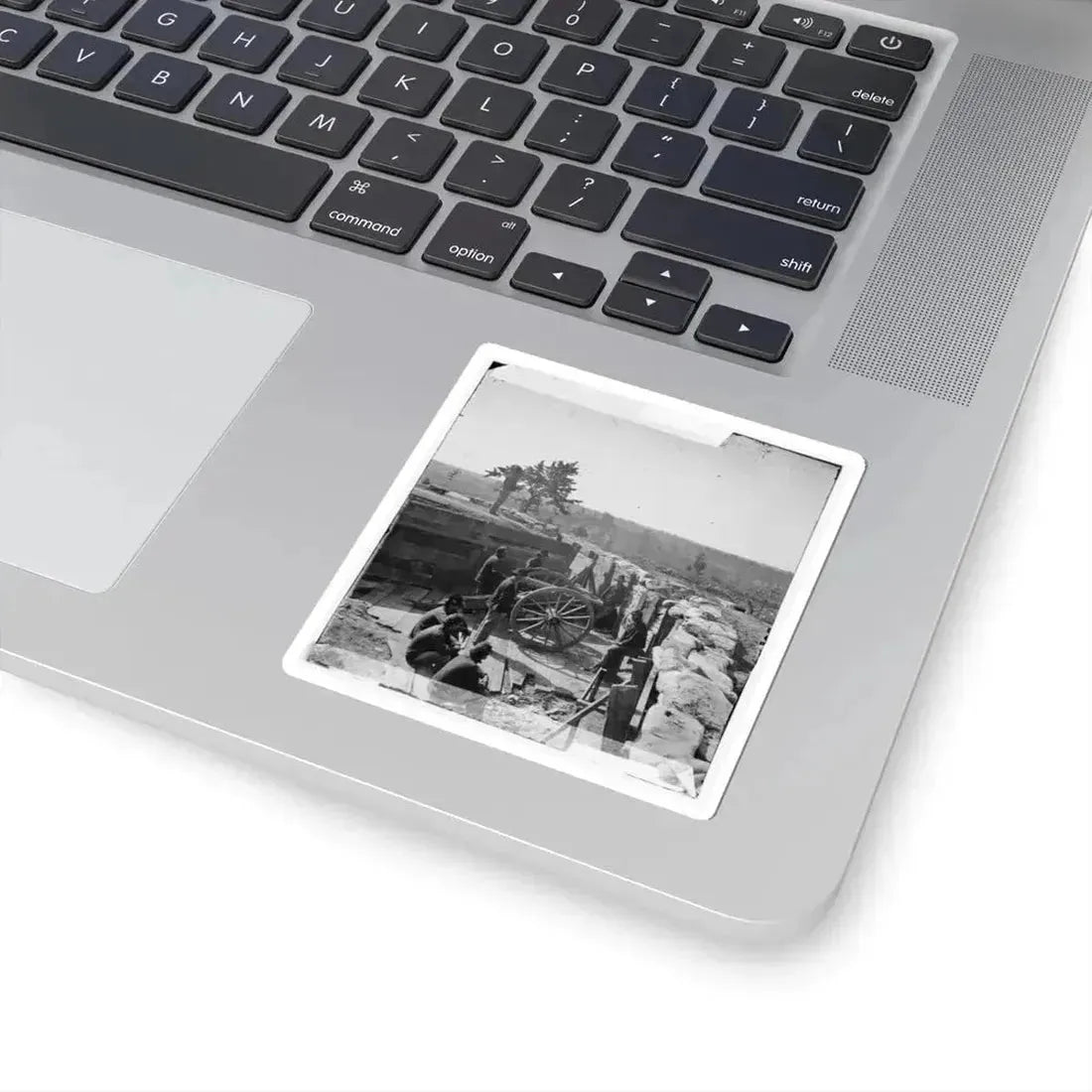 Atlanta, Ga. Federal Soldiers by Gun in Captured Fort (U.S. Civil War) STICKER Vinyl Kiss-Cut Decal - The Sticker Space