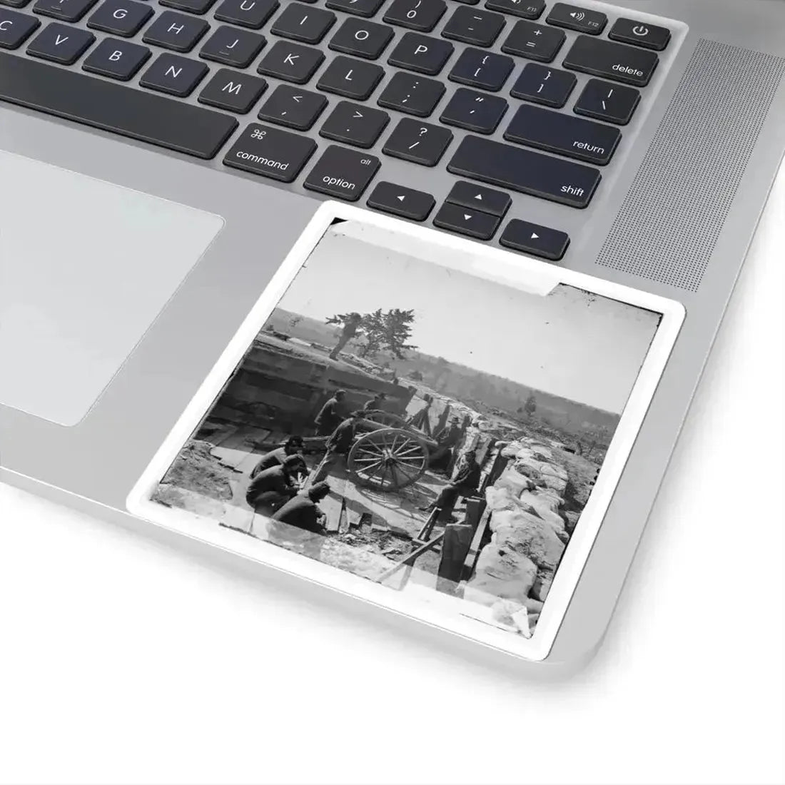 Atlanta, Ga. Federal Soldiers by Gun in Captured Fort (U.S. Civil War) STICKER Vinyl Kiss-Cut Decal - The Sticker Space