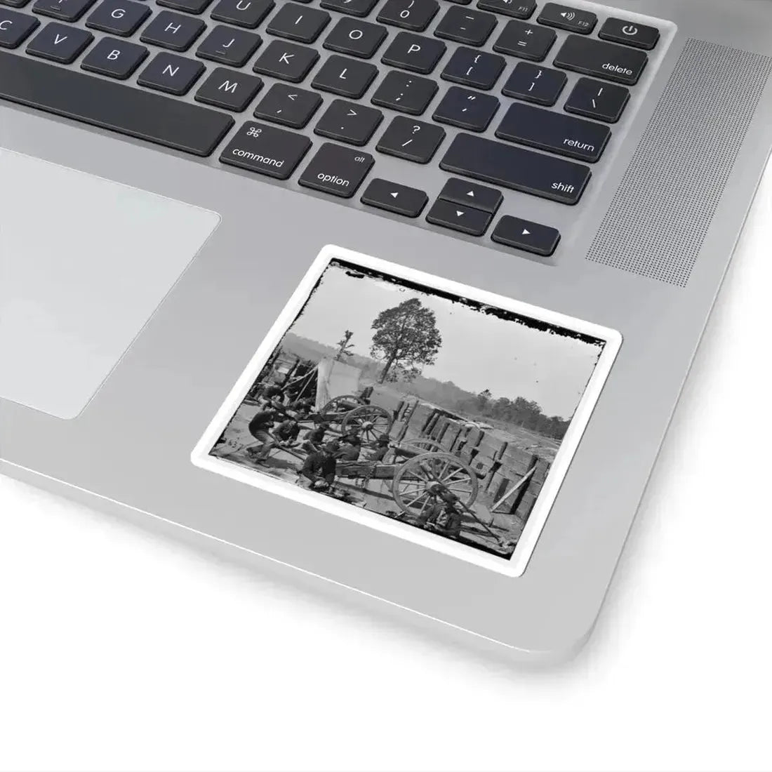 Atlanta, Ga. Federal Soldiers Relaxing by Guns of Captured Fort (U.S. Civil War) STICKER Vinyl Kiss-Cut Decal - The Sticker Space