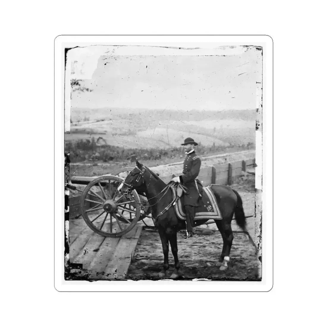 Atlanta, Ga. Gen. William T. Sherman on Horseback at Federal Fort No. 7(2) (U.S. Civil War) STICKER Vinyl Kiss-Cut Decal 6 Inch White - The Sticker Space