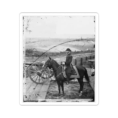 Atlanta, Ga. Gen. William T. Sherman on Horseback at Federal Fort No. 7 (U.S. Civil War) STICKER Vinyl Kiss-Cut Decal 2 Inch White - The Sticker Space