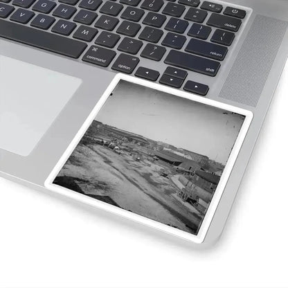 Atlanta, Ga. Railroad Depot and Yard; Trout House and Masonic Hall in Background (U.S. Civil War) STICKER Vinyl Kiss-Cut Decal - The Sticker Space