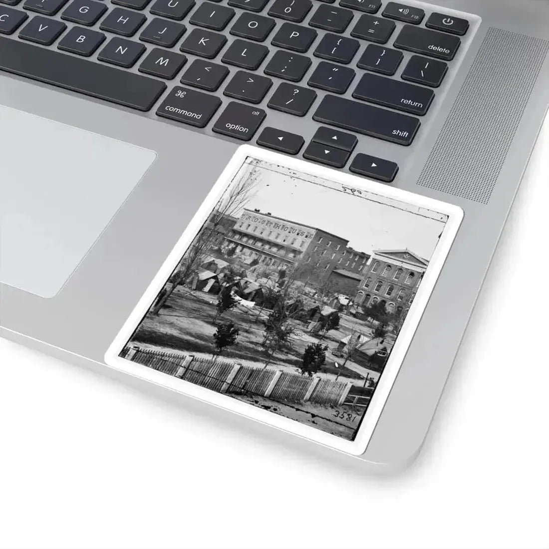 Atlanta, Ga. Trout House, Masonic Hall, and Federal Encampment on Decatur Street (U.S. Civil War) STICKER Vinyl Kiss-Cut Decal - The Sticker Space