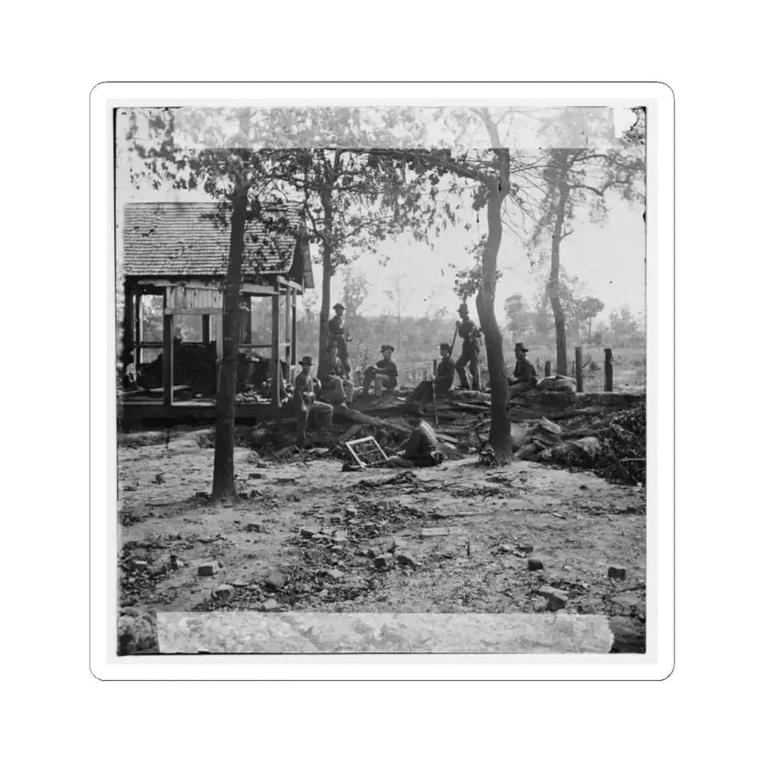 Atlanta, Ga., Vicinity. Federal Pickets Before the City (U.S. Civil War) STICKER Vinyl Kiss-Cut Decal 2 Inch White - The Sticker Space