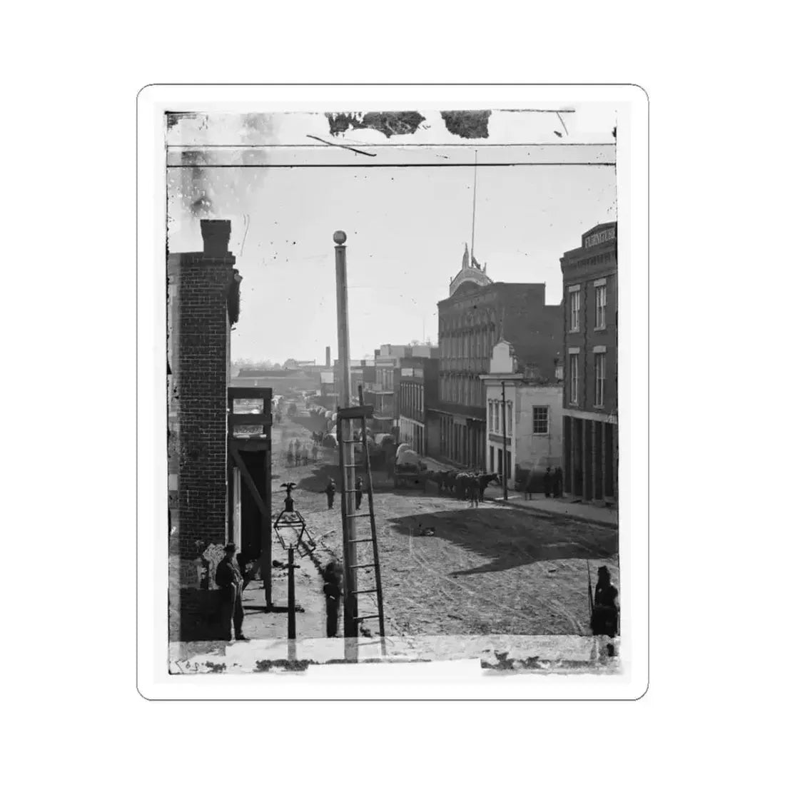 Atlanta, Ga. Wagon Train on Marietta Street (U.S. Civil War) STICKER Vinyl Kiss-Cut Decal 3 Inch White - The Sticker Space