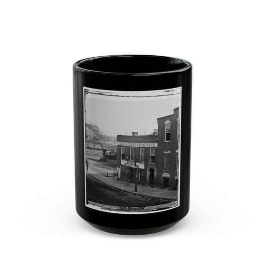 Atlanta, Ga. Atlanta Intelligencer Office By The Railroad Depot (U.S. Civil War) Black Coffee Mug