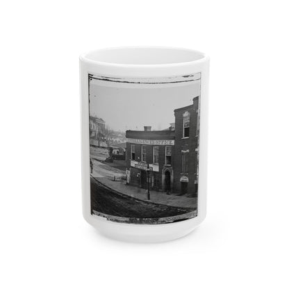 Atlanta, Ga. Atlanta Intelligencer Office By The Railroad Depot (U.S. Civil War) White Coffee Mug