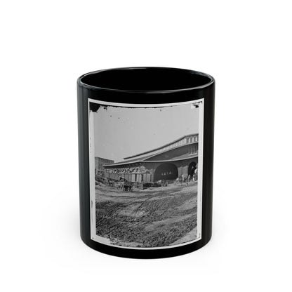 Atlanta, Ga. Boxcars With Refugees At Railroad Depot (U.S. Civil War) Black Coffee Mug