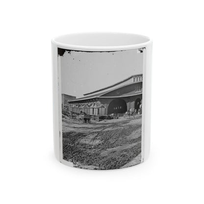 Atlanta, Ga. Boxcars With Refugees At Railroad Depot (U.S. Civil War) White Coffee Mug