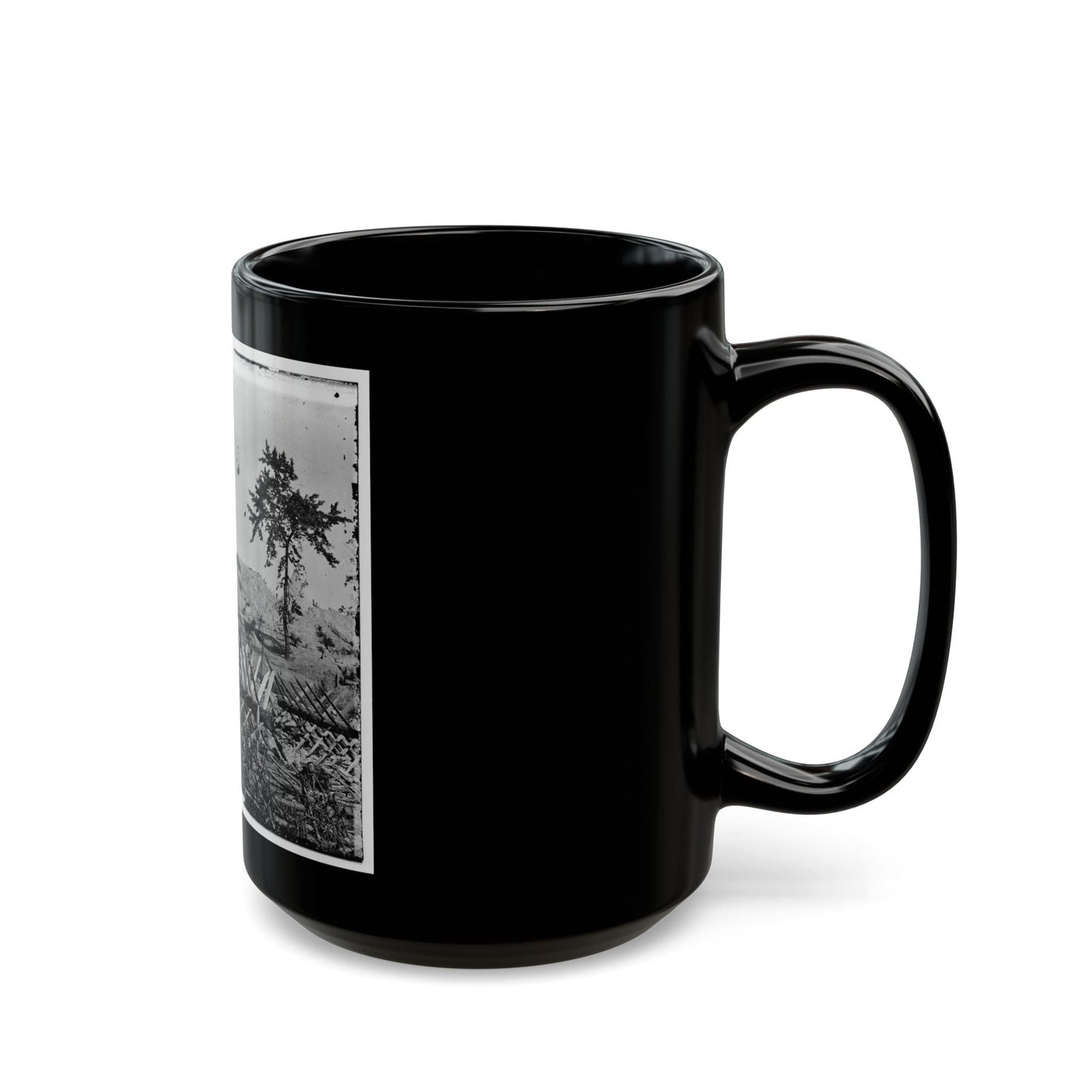 Atlanta, Ga. Chevaux-De-Frise On Marietta Street; Photographic Wagons And Darkroom Beyond (U.S. Civil War) Black Coffee Mug