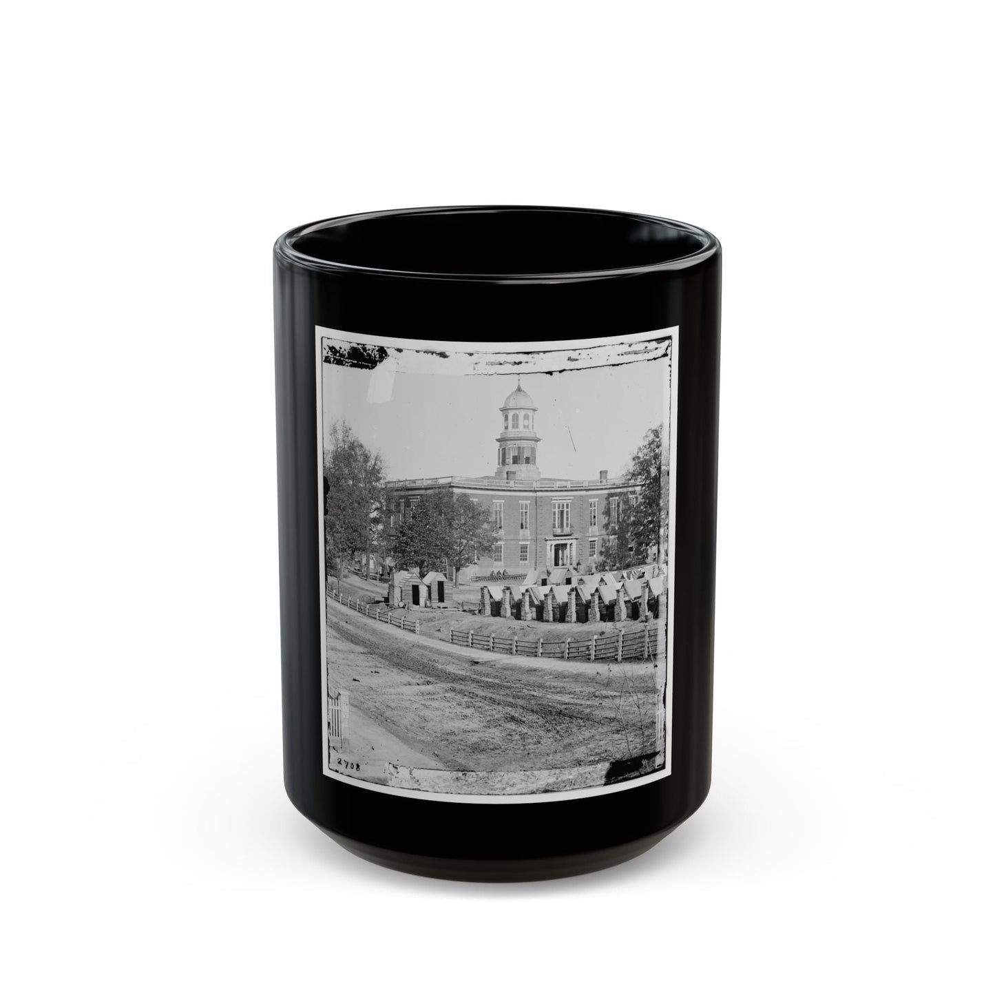 Atlanta, Ga. City Hall; Camp Of 2d Massachusetts Infantry On The Grounds (U.S. Civil War) Black Coffee Mug