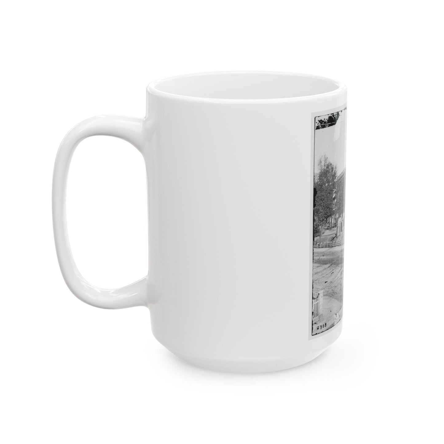 Atlanta, Ga. City Hall; Camp Of 2d Massachusetts Infantry On The Grounds (U.S. Civil War) White Coffee Mug