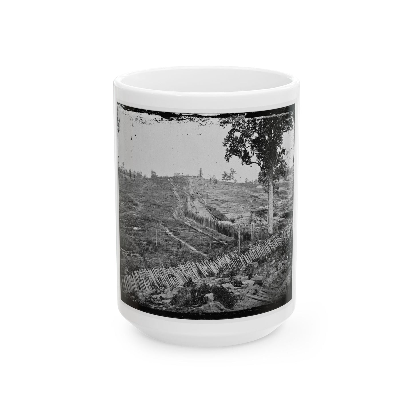 Atlanta, Ga. Confederate Palisades, On North Side Of City (U.S. Civil War) White Coffee Mug