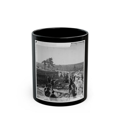 Atlanta, Ga. Federal Soldiers By Gun In Captured Fort (U.S. Civil War) Black Coffee Mug-11oz-The Sticker Space