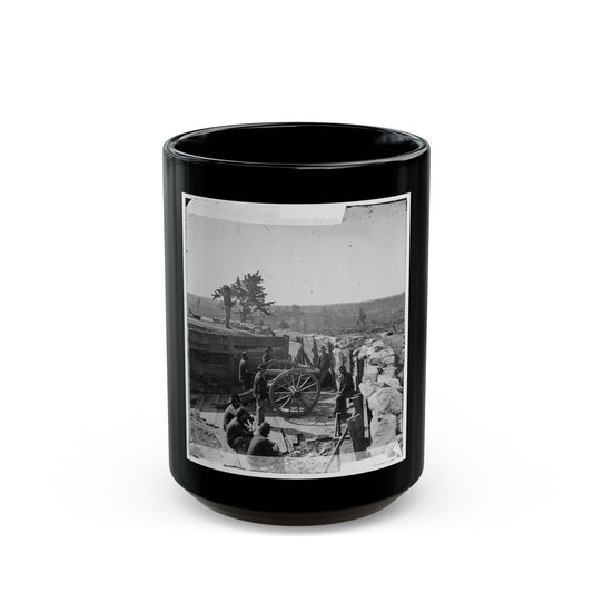 Atlanta, Ga. Federal Soldiers By Gun In Captured Fort (U.S. Civil War) Black Coffee Mug-15oz-The Sticker Space