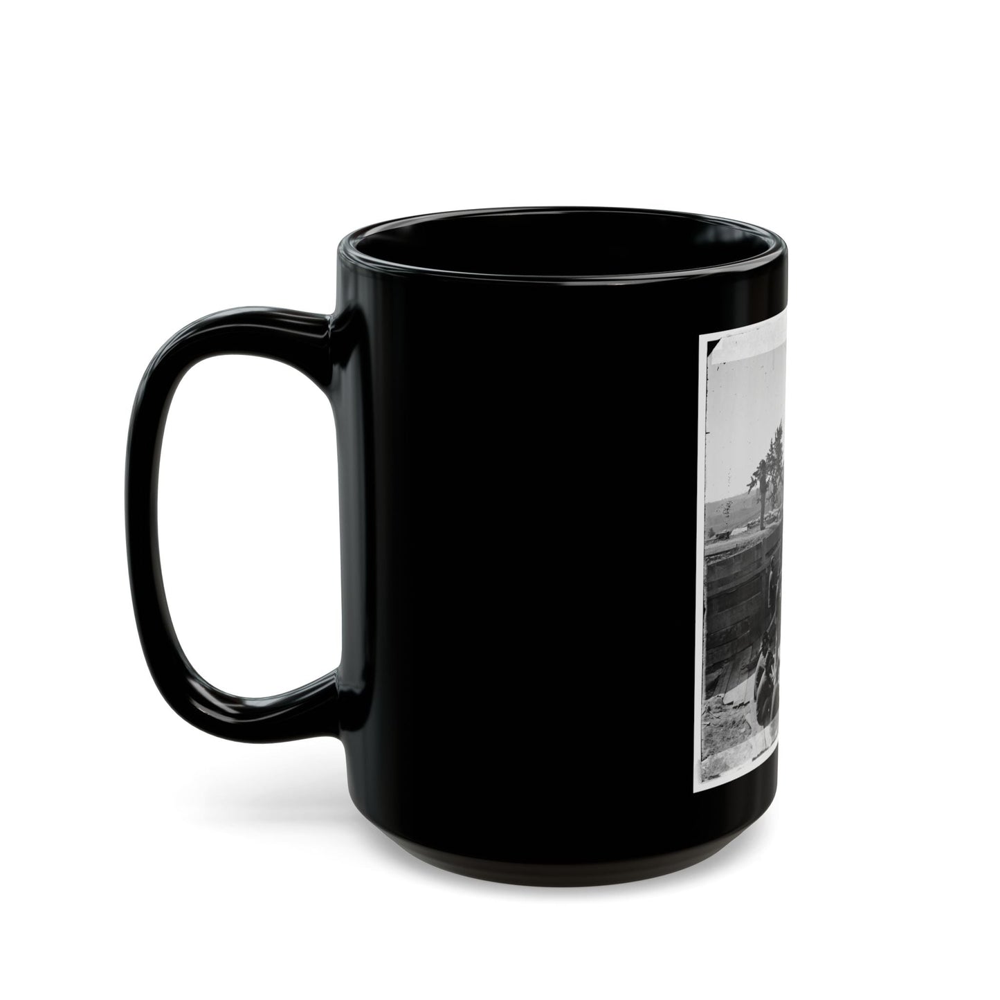 Atlanta, Ga. Federal Soldiers By Gun In Captured Fort (U.S. Civil War) Black Coffee Mug-The Sticker Space