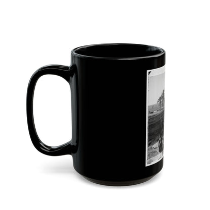 Atlanta, Ga. Federal Soldiers By Gun In Captured Fort (U.S. Civil War) Black Coffee Mug-The Sticker Space