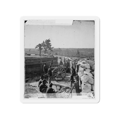 Atlanta, Ga. Federal Soldiers By Gun In Captured Fort (U.S. Civil War) Refrigerator Magnet-3" x 3"-The Sticker Space