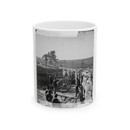 Atlanta, Ga. Federal Soldiers By Gun In Captured Fort (U.S. Civil War) White Coffee Mug