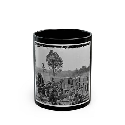 Atlanta, Ga. Federal Soldiers Relaxing By Guns Of Captured Fort (U.S. Civil War) Black Coffee Mug