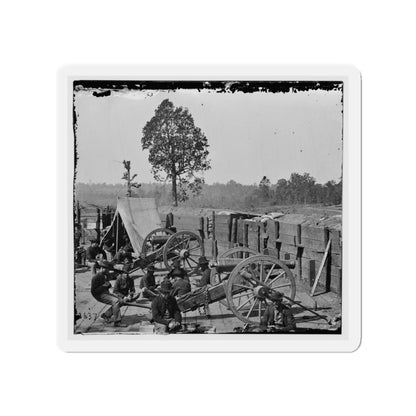 Atlanta, Ga. Federal Soldiers Relaxing By Guns Of Captured Fort (U.S. Civil War) Refrigerator Magnet-3" x 3"-The Sticker Space