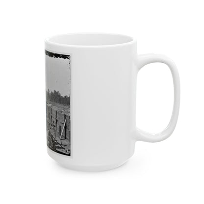 Atlanta, Ga. Federal Soldiers Relaxing By Guns Of Captured Fort (U.S. Civil War) White Coffee Mug-The Sticker Space