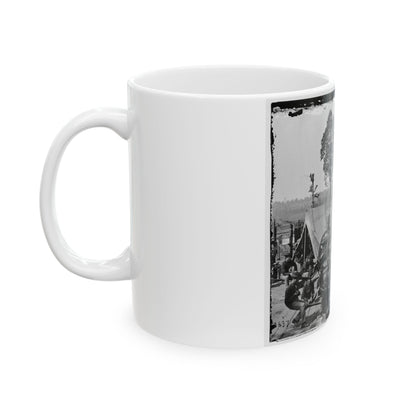 Atlanta, Ga. Federal Soldiers Relaxing By Guns Of Captured Fort (U.S. Civil War) White Coffee Mug-The Sticker Space