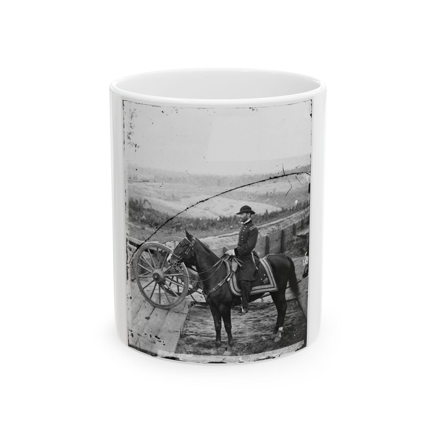 Atlanta, Ga. Gen. William T. Sherman On Horseback At Federal Fort No. 7 (U.S. Civil War) White Coffee Mug